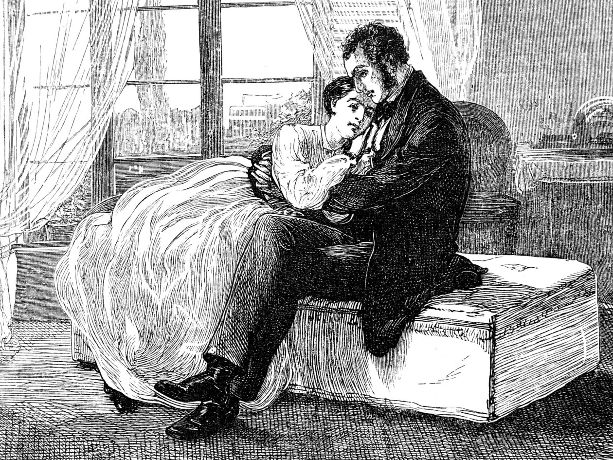 Ilustracja przedstawiająca przyjęcie propozycji zawarcia małżeństwa autorstwa William Small