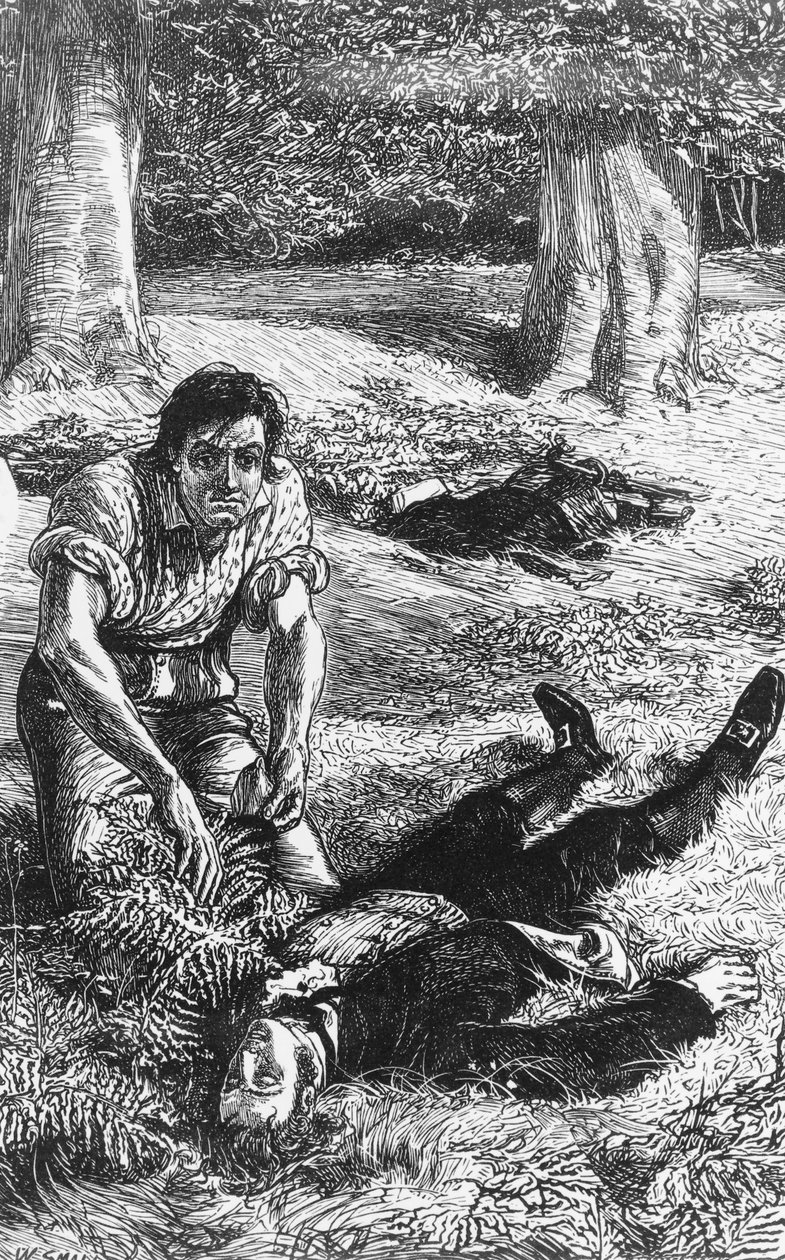 Kuvitus Adam Bedelle, George Eliotin (1819-1880) romaani, kaiverrus kiillotettu autorstwa William Small