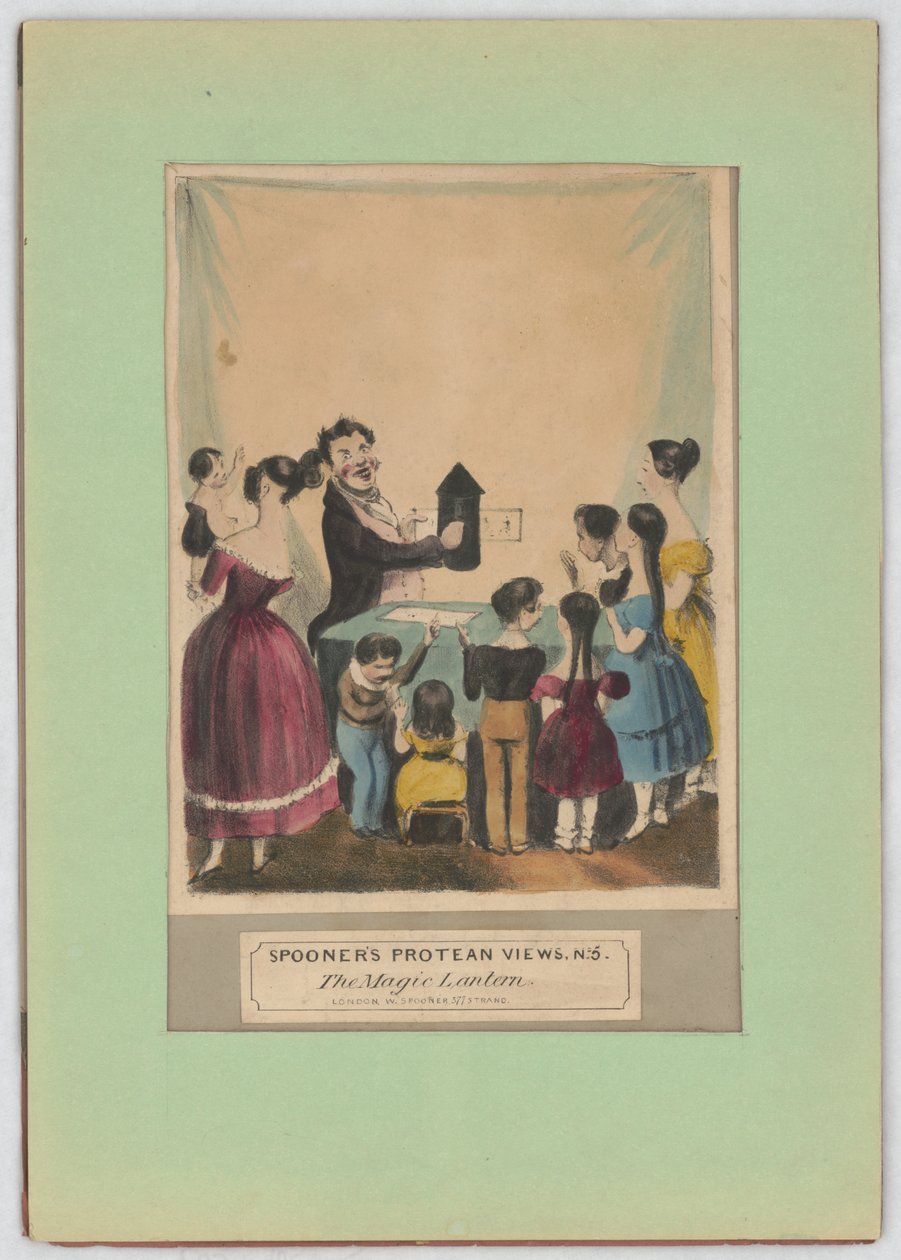 Proteanowskie poglądy Spoonera, nie. 5. Latarnia magiczna, ok.1838 r. (ręcznie kolorowana lito) autorstwa William Spooner