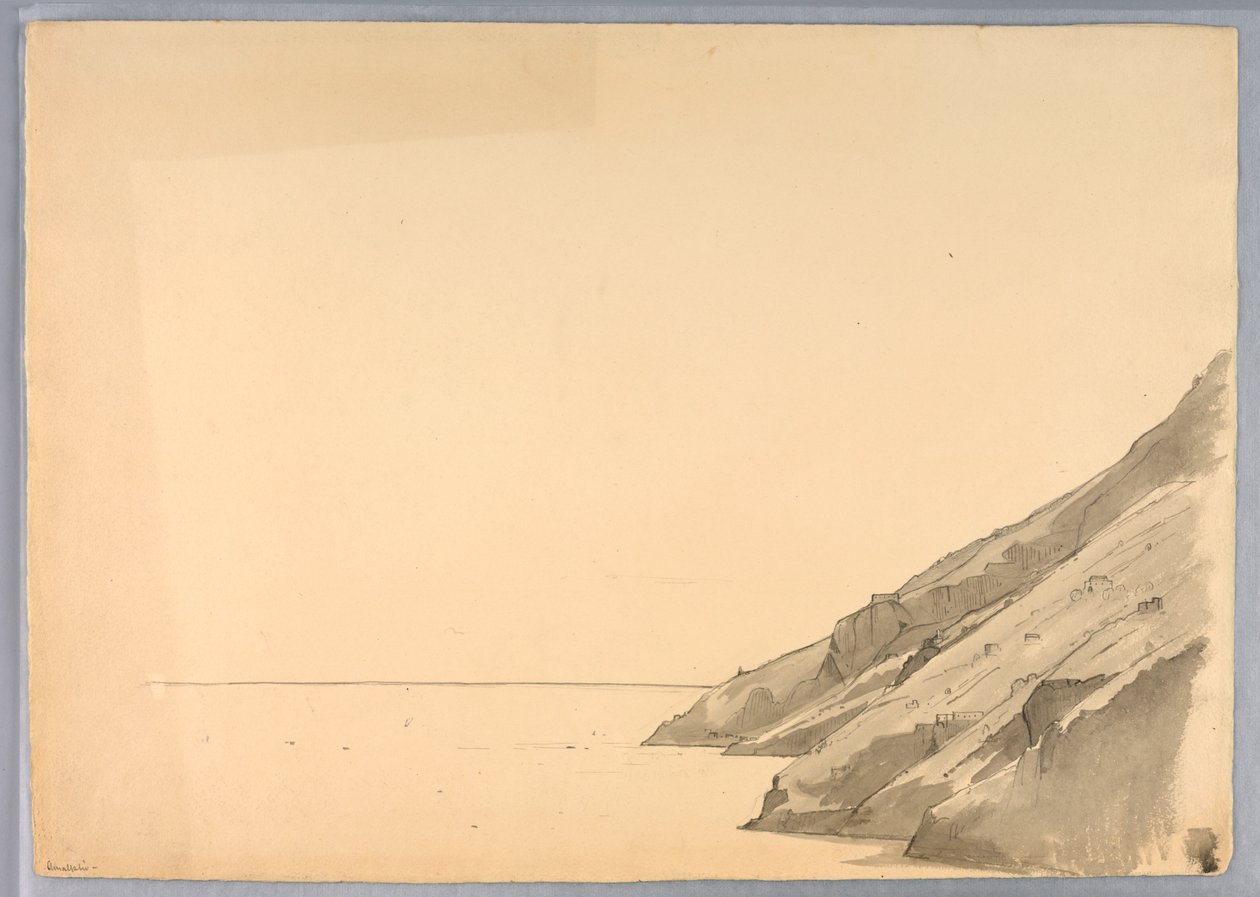Studium nadbrzeżnego klifu, Amalphi, Włochy autorstwa William Stanley Haseltine