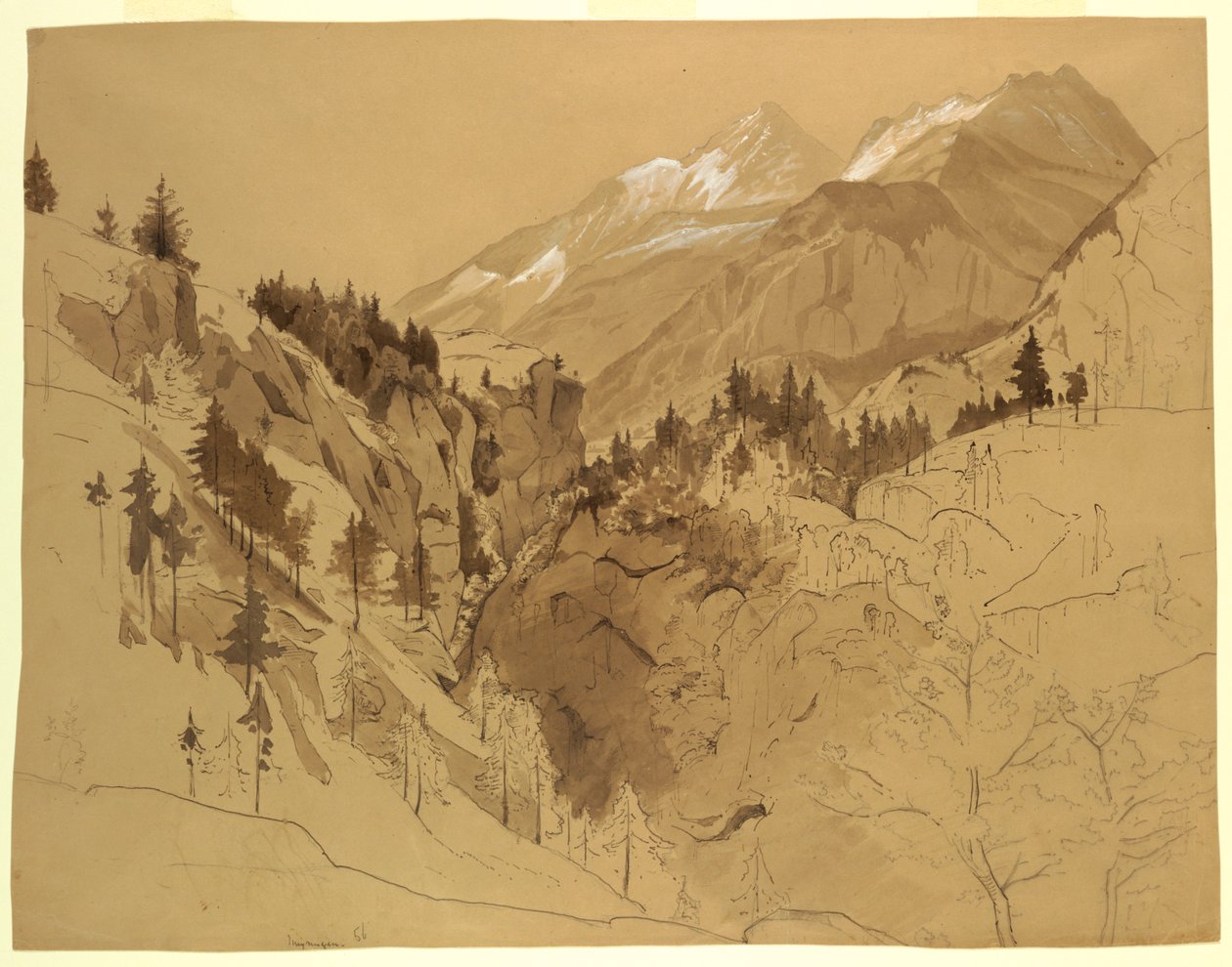 Studium krajobrazu, Meiringen, Szwajcaria autorstwa William Stanley Haseltine