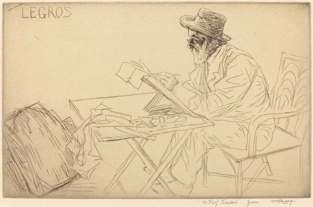 Szkicowanie Alphonse Legros autorstwa William Strang