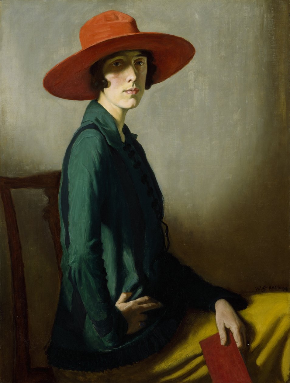 Dama w czerwonym kapeluszu autorstwa William Strang