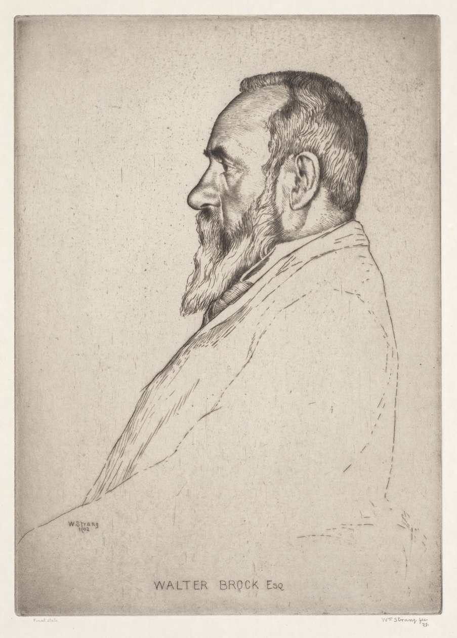 Portret Waltera Brocka autorstwa William Strang