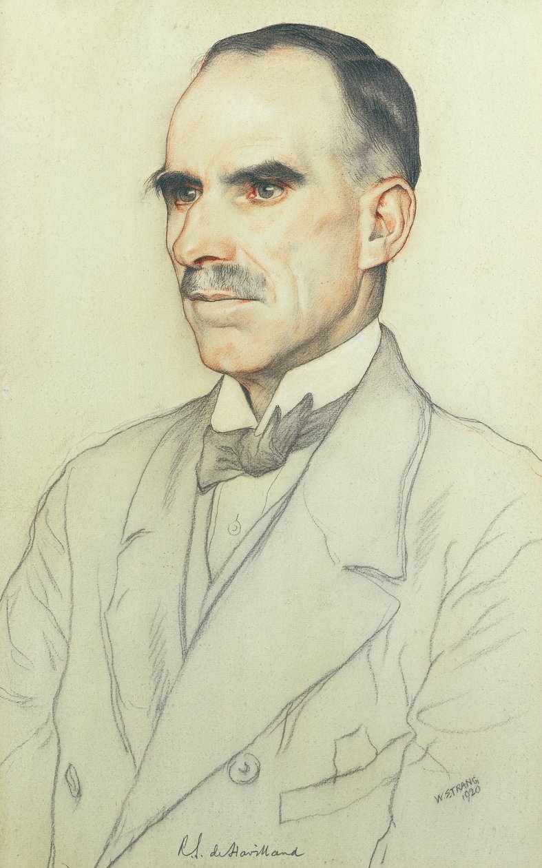 Portret Williama de Havilland, 1920 (ołówek i kredka na papierze) autorstwa William Strang