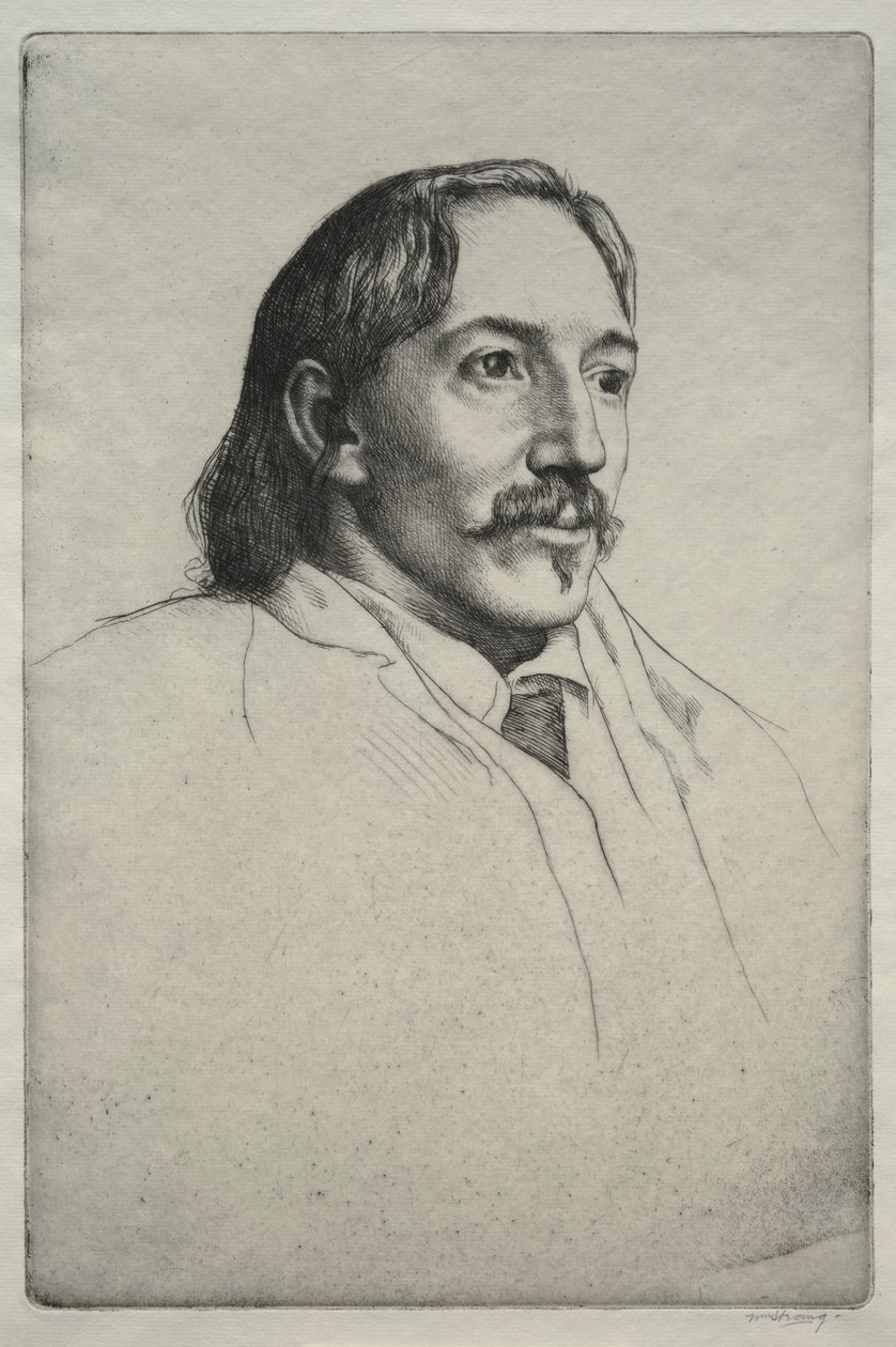 Robert Louis Balfour Stevenson, 1893. autorstwa William Strang