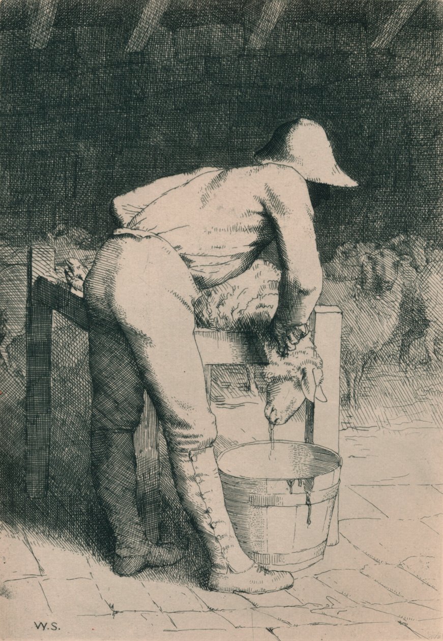 Rzeźnik i owca, c1916 autorstwa William Strang