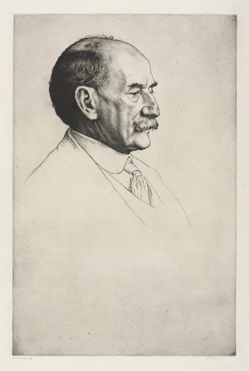 Thomas Hardy, twarzą w prawo autorstwa William Strang