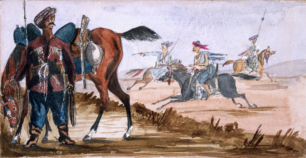 ?Bashi Bazouk z Circassia i inni ćwiczący w tle? autorstwa William Thomas Markham