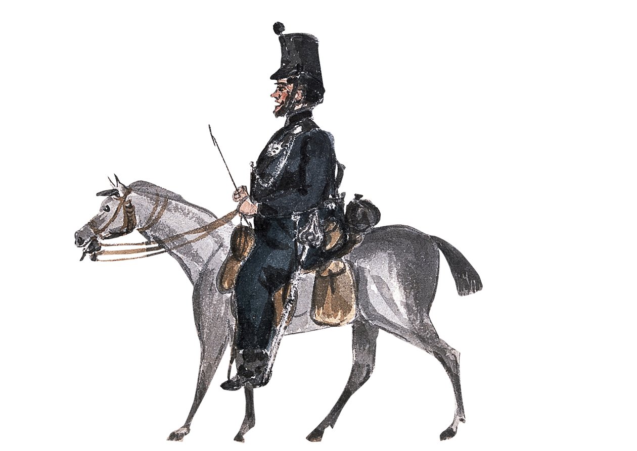 „Dr S z Brygady Strzelców na linii marca”   (rysunek) autorstwa William Thomas Markham