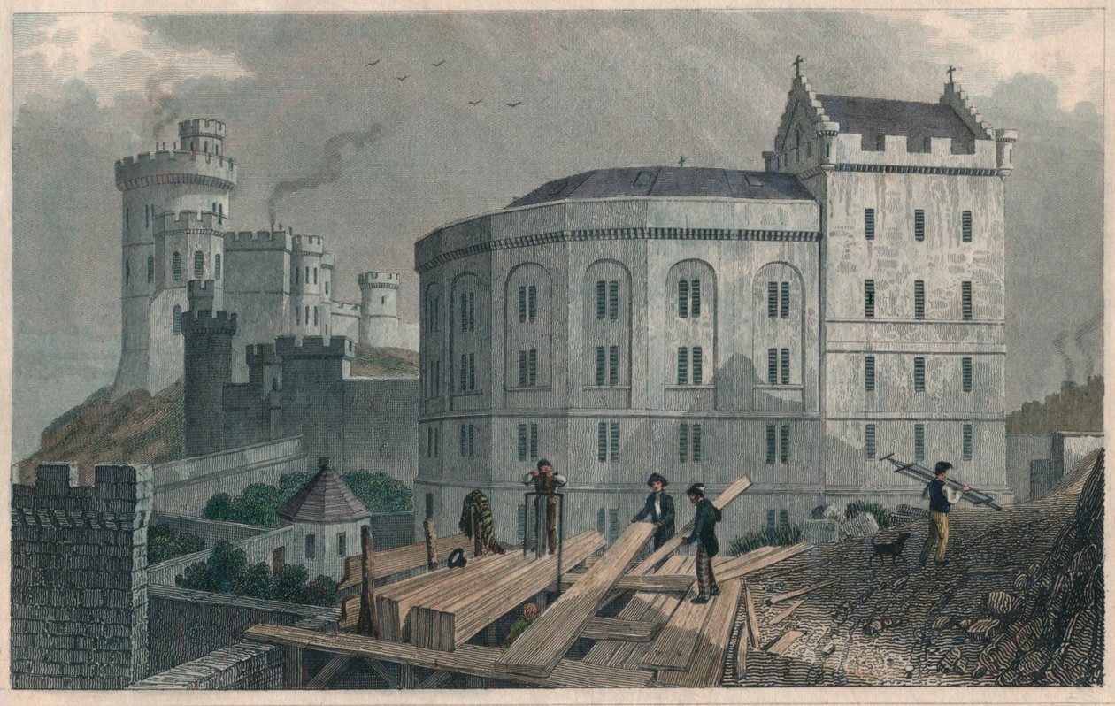 East End of the Bridewell i dom gubernatorów więzienia, Edynburg, 1829 autorstwa William Tombleson