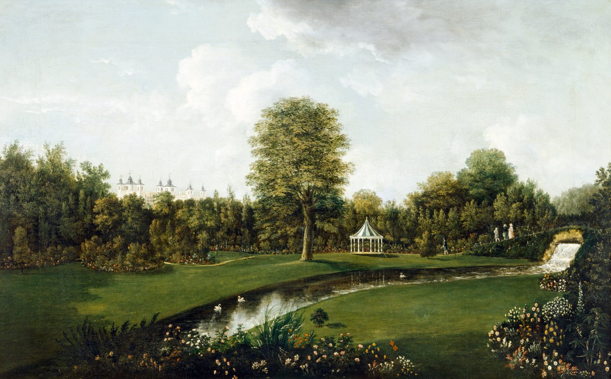 Widok z Tea Bridge (olej na płótnie) autorstwa William Tomkins