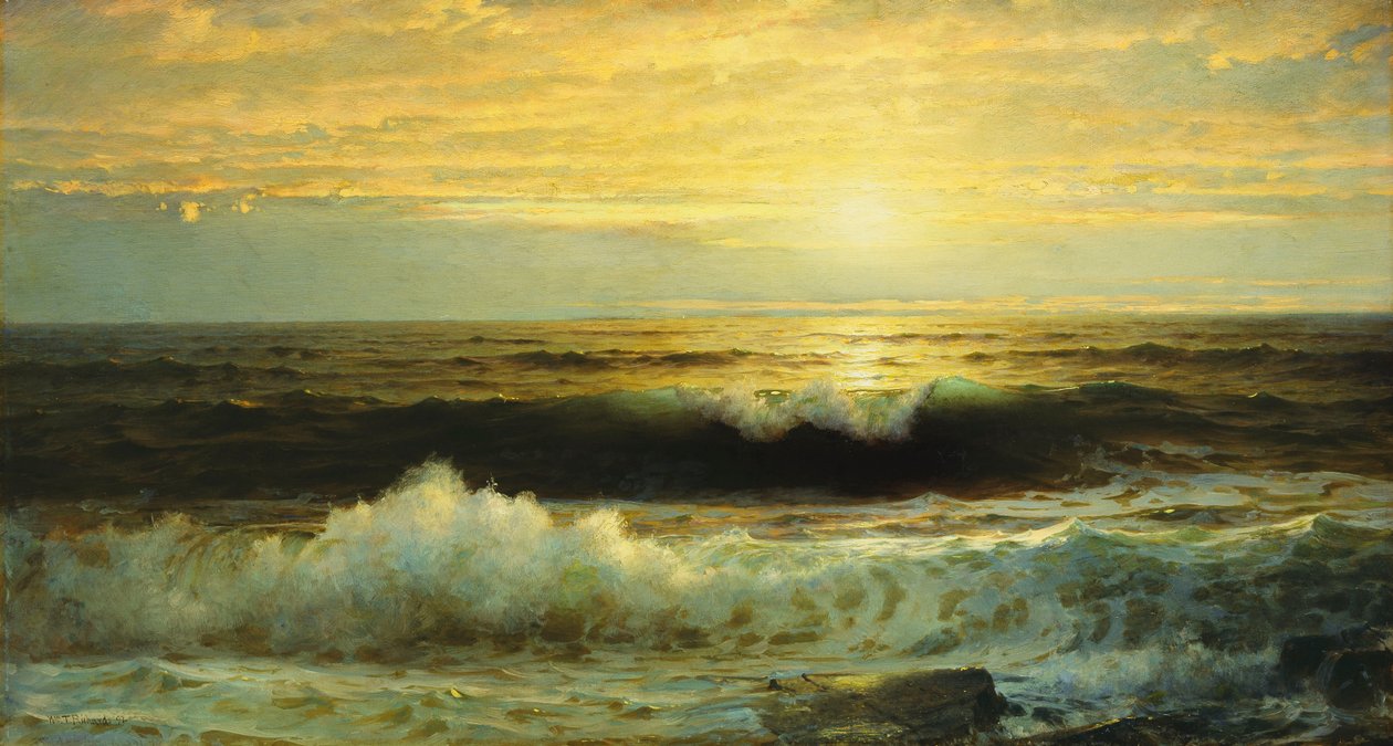 Zanikający pomarańczowy zachód słońca, 1897 autorstwa William Trost Richards
