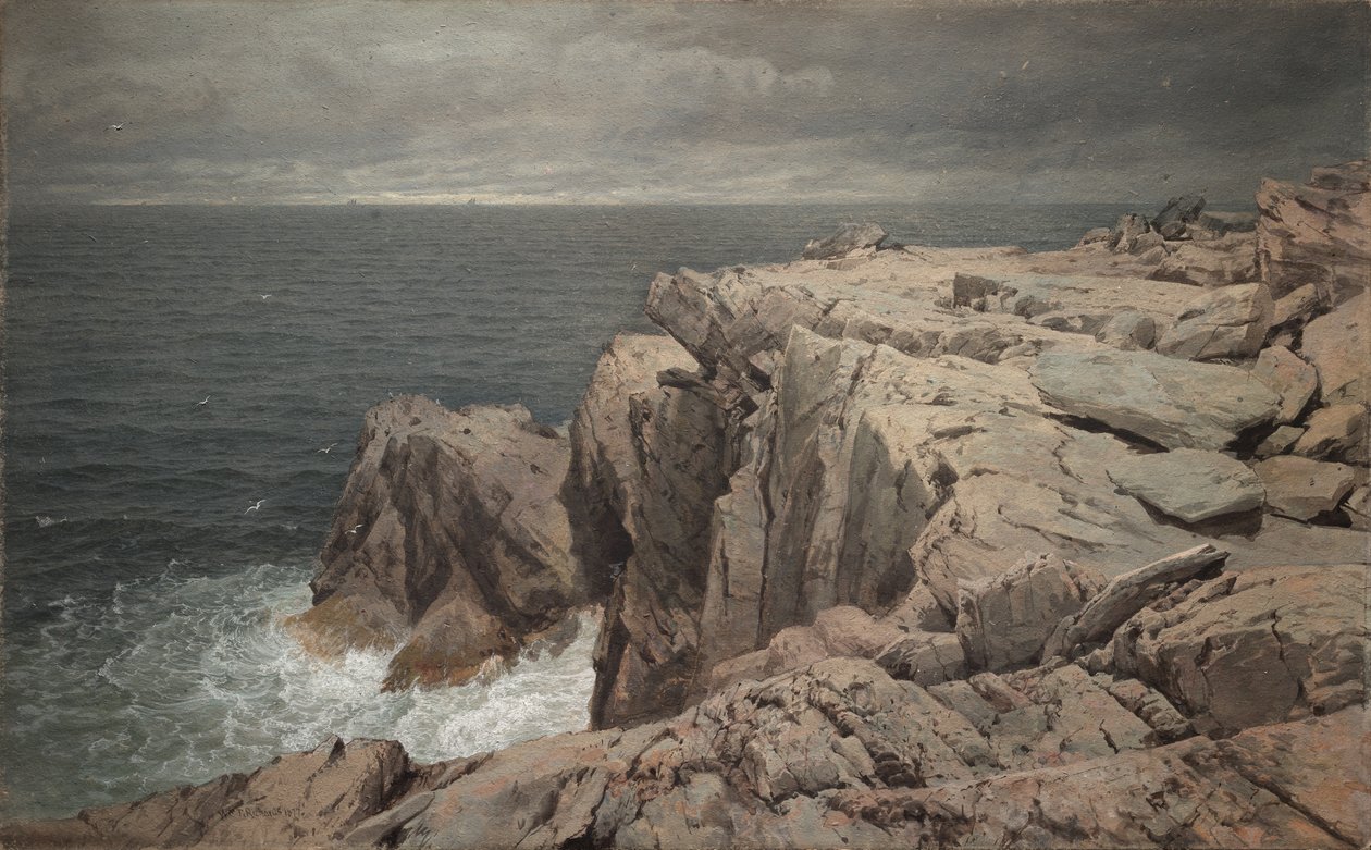 Cormoran Cliff, Jamestown, Rhode Island, 1877. autorstwa William Trost Richards