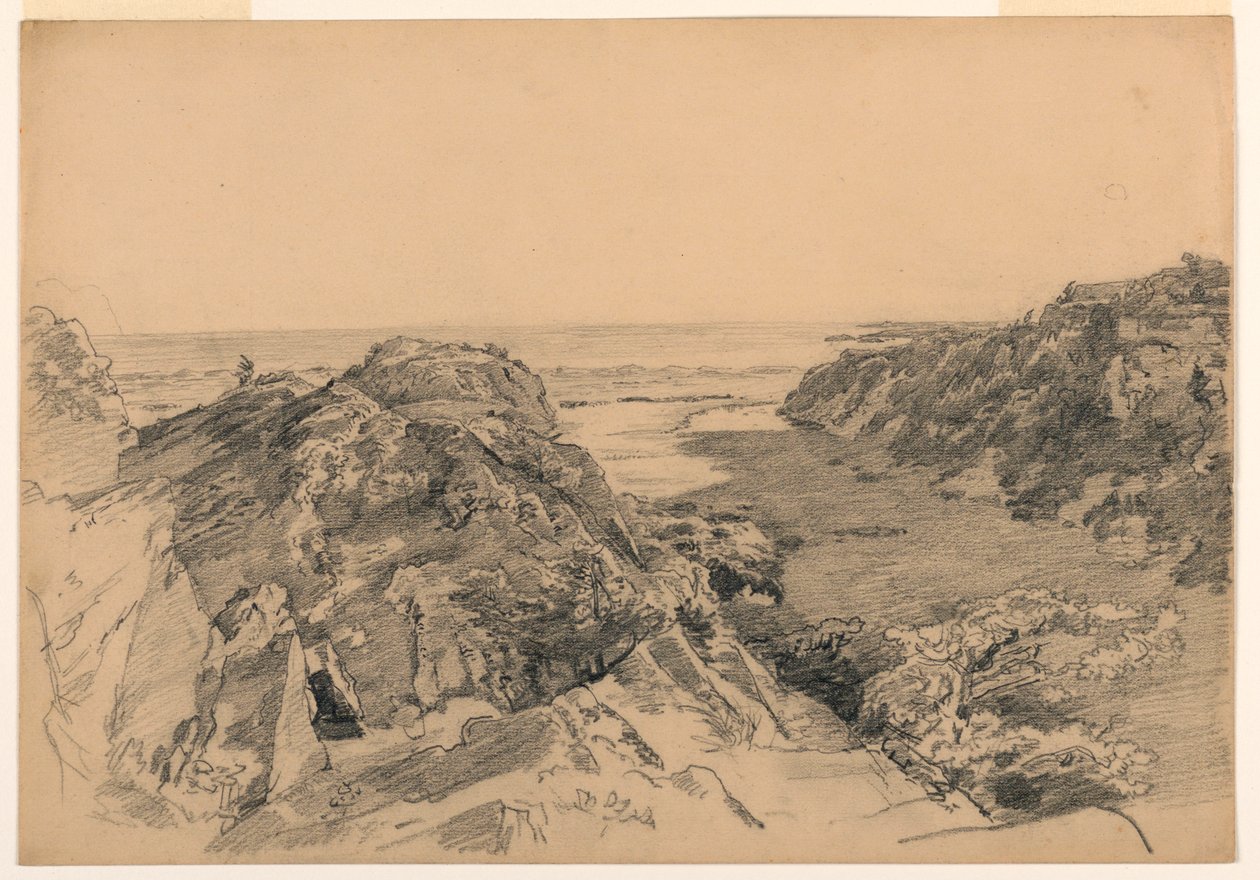 Rysunek, Raj i czyściec, Middletown, Rhode Island, ok. 1875-80 autorstwa William Trost Richards