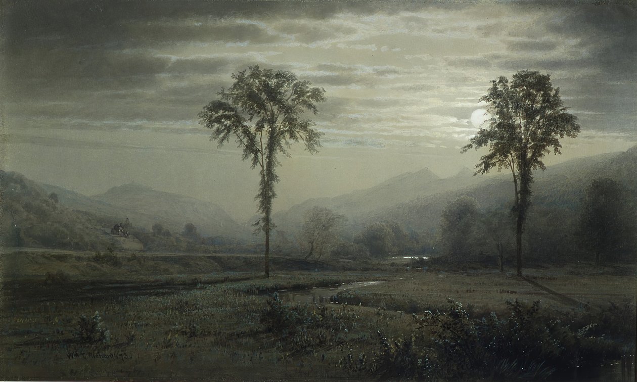 Światło księżyca na Mount Lafayette, New Hampshire, 1873. autorstwa William Trost Richards