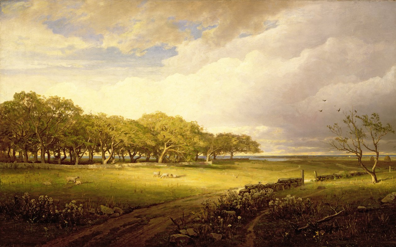 Stary sad w Newport autorstwa William Trost Richards