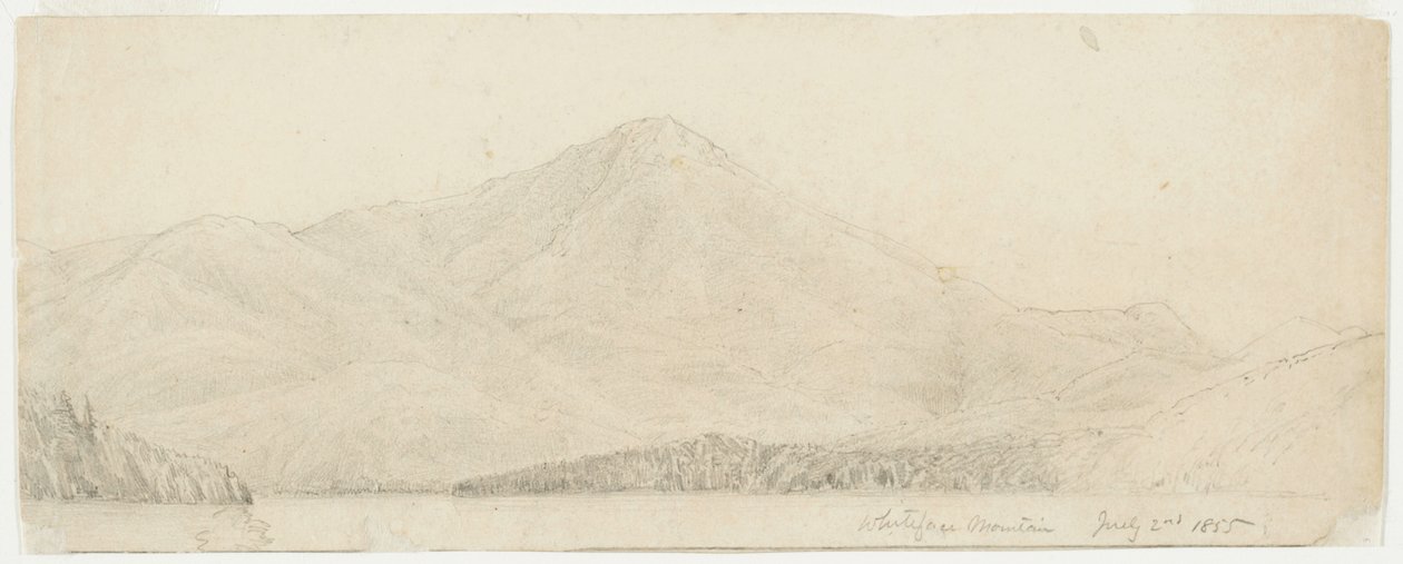 Whiteface Mountain, 1855 (grafit na papierze płowożółtym) autorstwa William Trost Richards