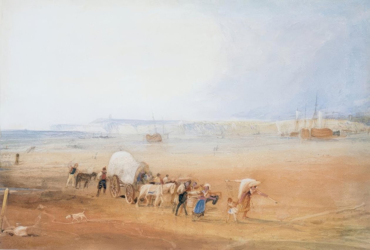 Scena na plaży na południowym wybrzeżu autorstwa Joseph Mallord William Turner