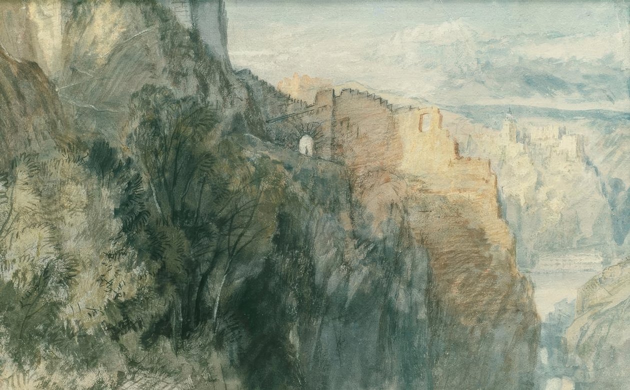 Zamek Katz z widokiem na zamek Rheinfels autorstwa Joseph Mallord William Turner