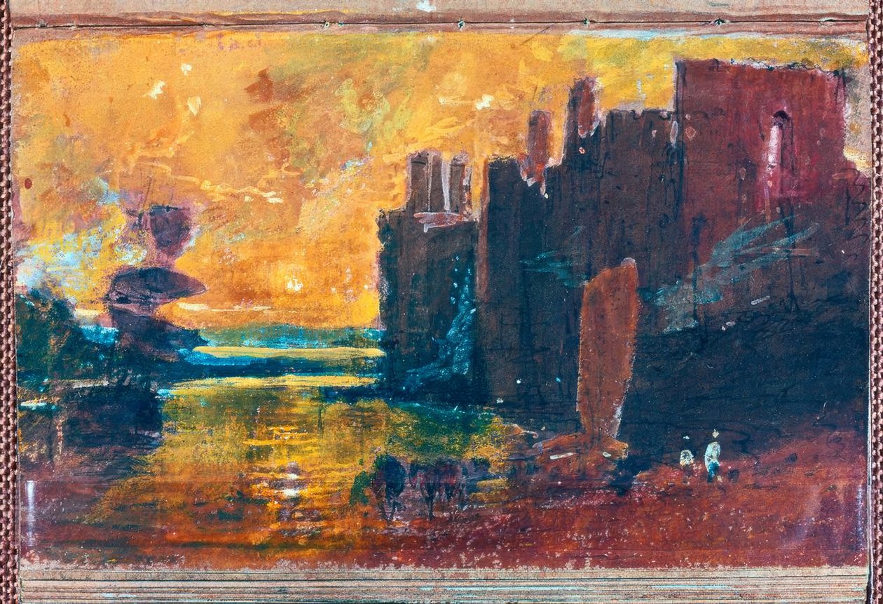 Zamek Caernarvon o wschodzie słońca autorstwa Joseph Mallord William Turner