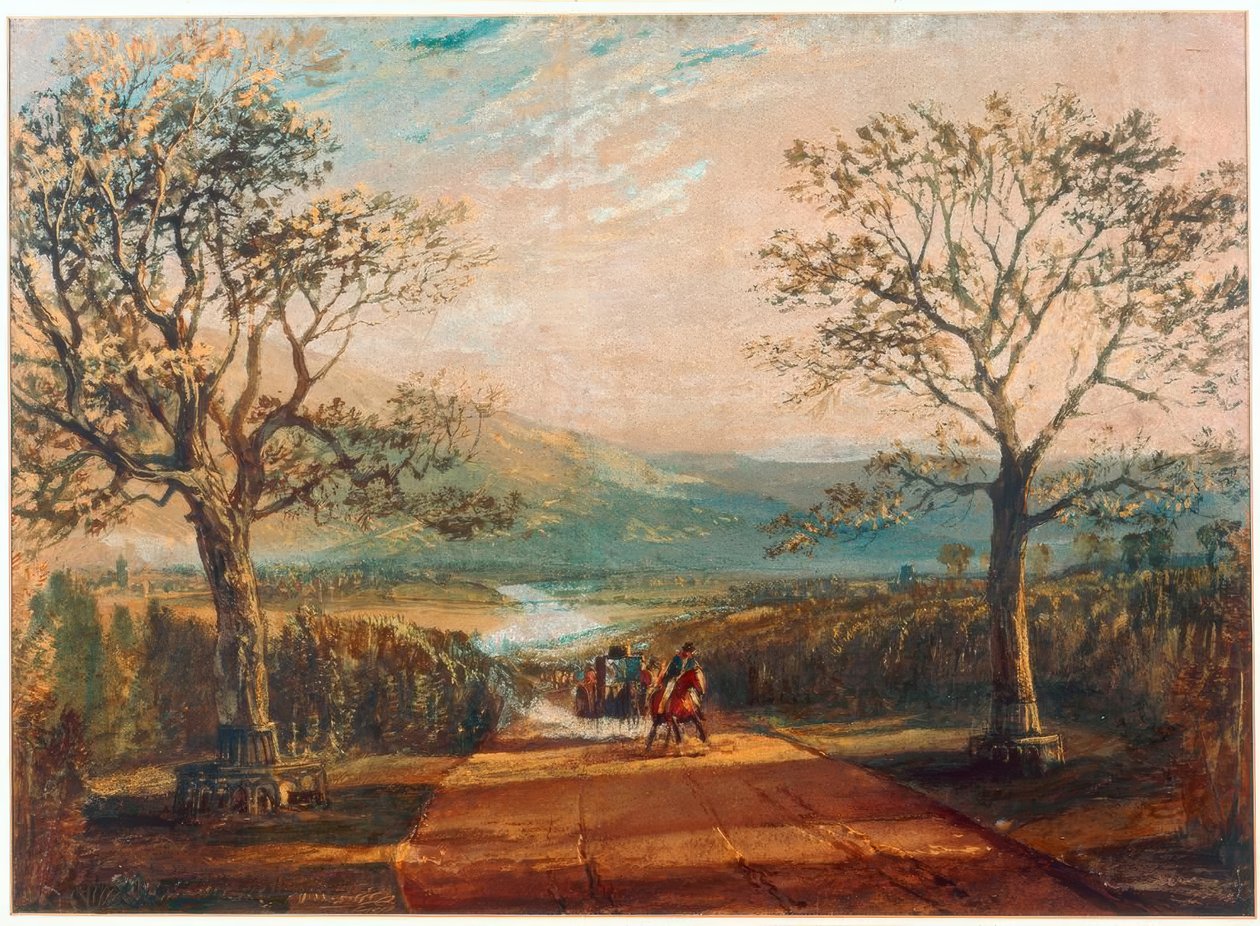 Autokar w drodze przez dolinę, cumuje z tyłu autorstwa Joseph Mallord William Turner