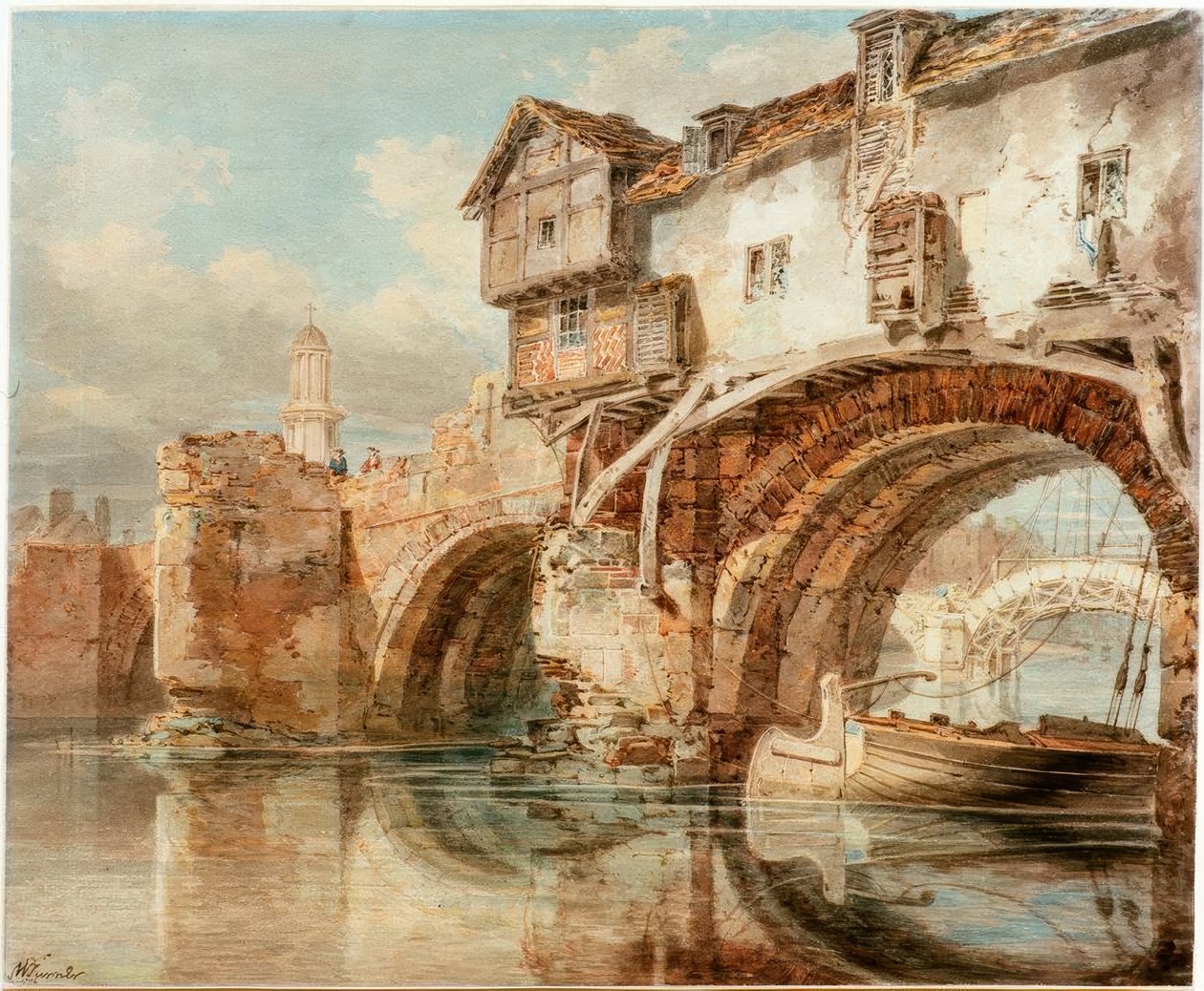 Die Old Welsh Bridge w Shrewsbury autorstwa Joseph Mallord William Turner