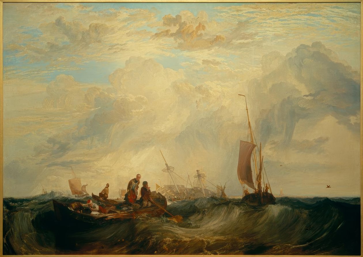 Wejście do Mozy: Pomarańczowy kupiec na barze, idąc na kawałki autorstwa Joseph Mallord William Turner