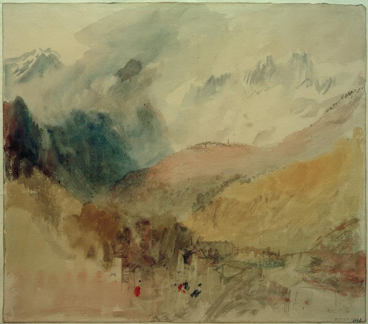 Mont-Blanc i le Chetif spoglądają na Pre-Saint Didier w Val dAosta autorstwa Joseph Mallord William Turner