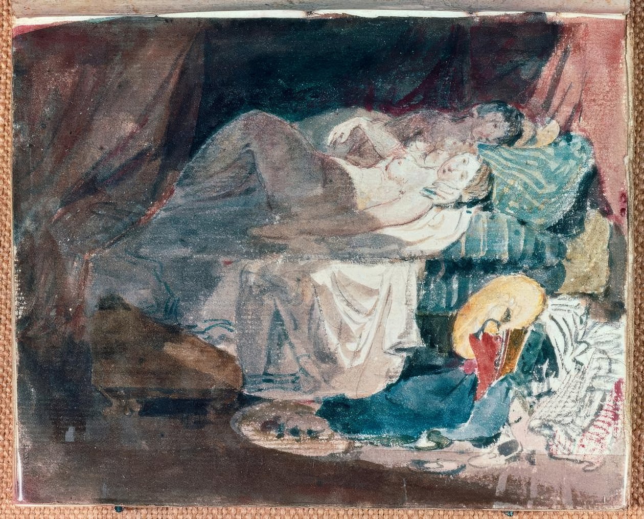 Naga dziewczyna i towarzyszka na łóżku autorstwa Joseph Mallord William Turner
