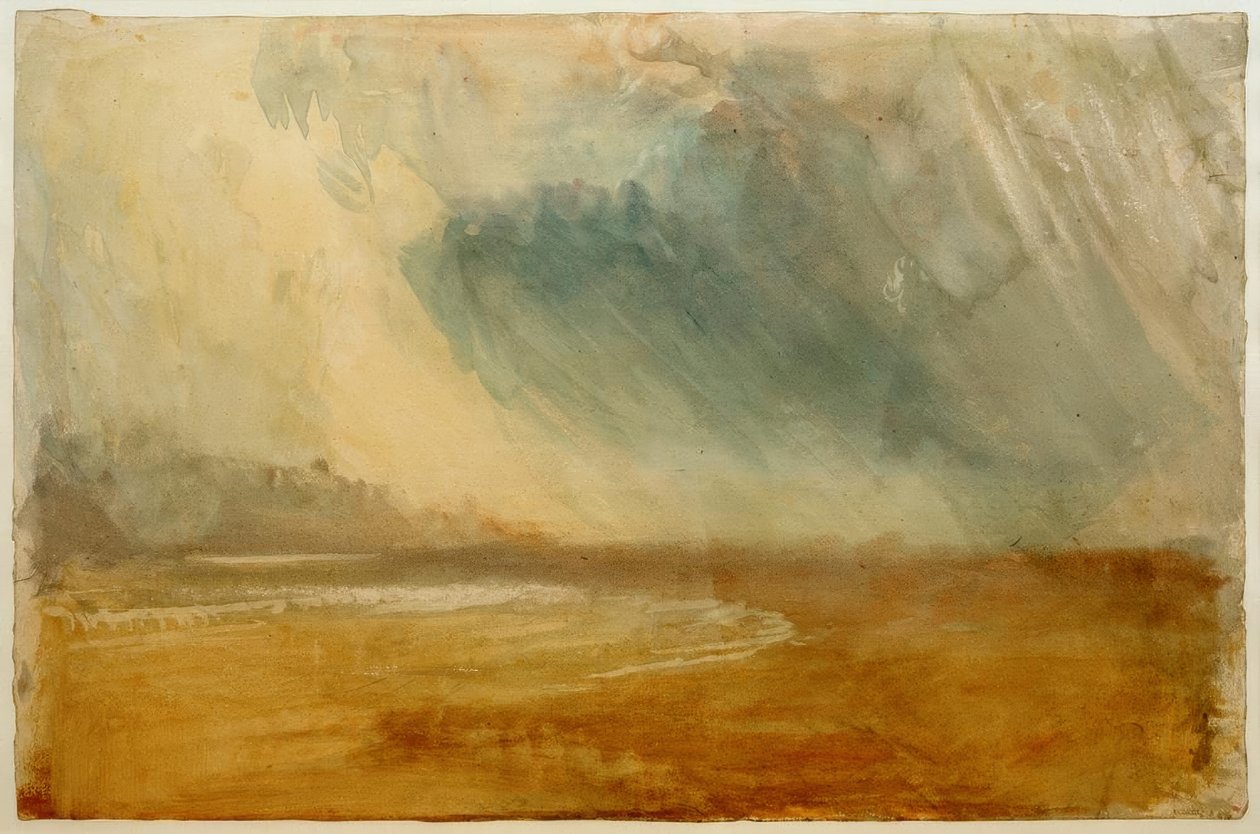 Deszczowe chmury omiatające plażę: prawdopodobnie w pobliżu zamku Dunstanburgh autorstwa Joseph Mallord William Turner