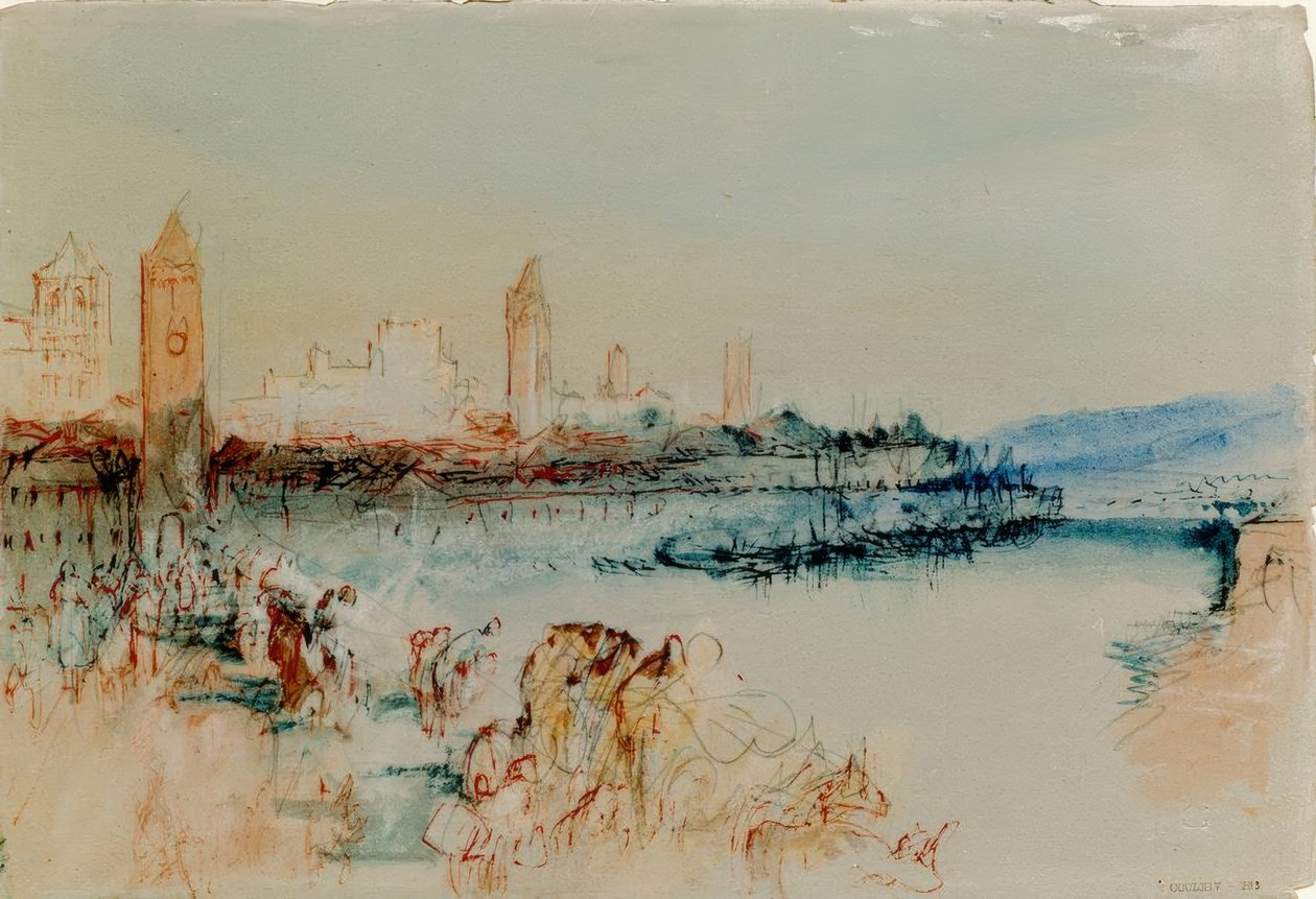 Ratyzbona widziana z mostu autorstwa Joseph Mallord William Turner