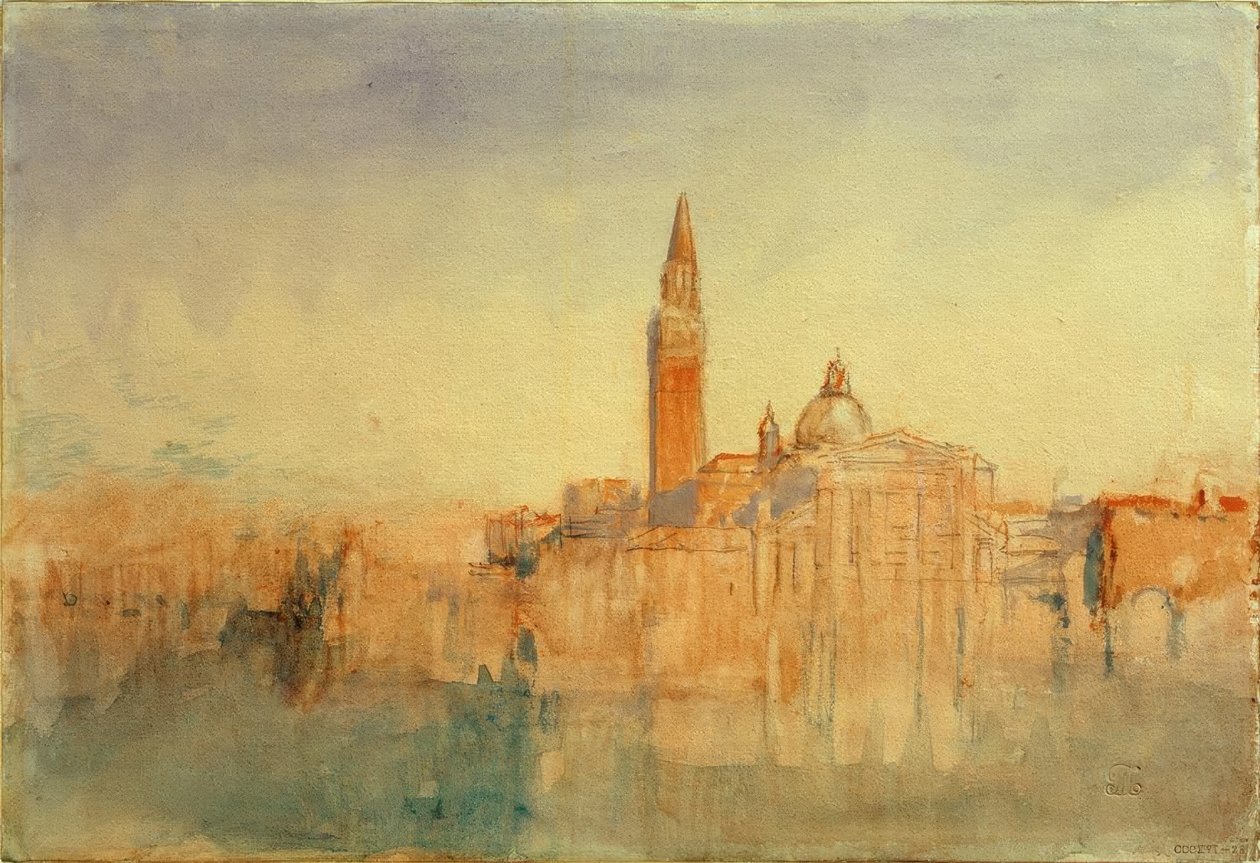 San Giorgio Maggiore o zachodzie słońca, z Hotelu Europa autorstwa Joseph Mallord William Turner