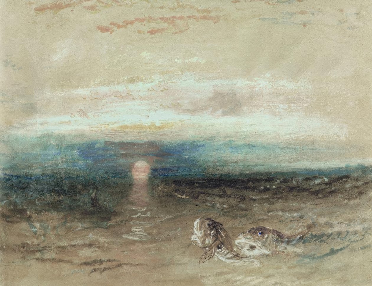 Zachód słońca nad morzem z gurnardami autorstwa Joseph Mallord William Turner