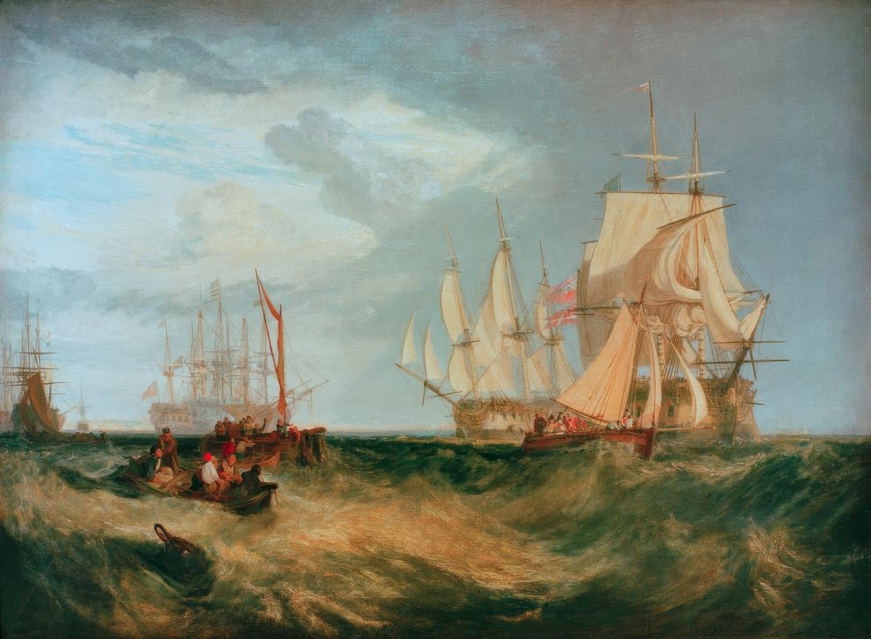 Spithead: Załoga łodzi odzyskuje kotwicę autorstwa Joseph Mallord William Turner