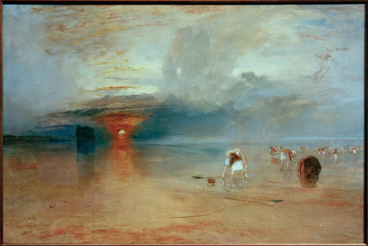 Plaża Calais, odpływ. francuskie poissars be autorstwa Joseph Mallord William Turner
