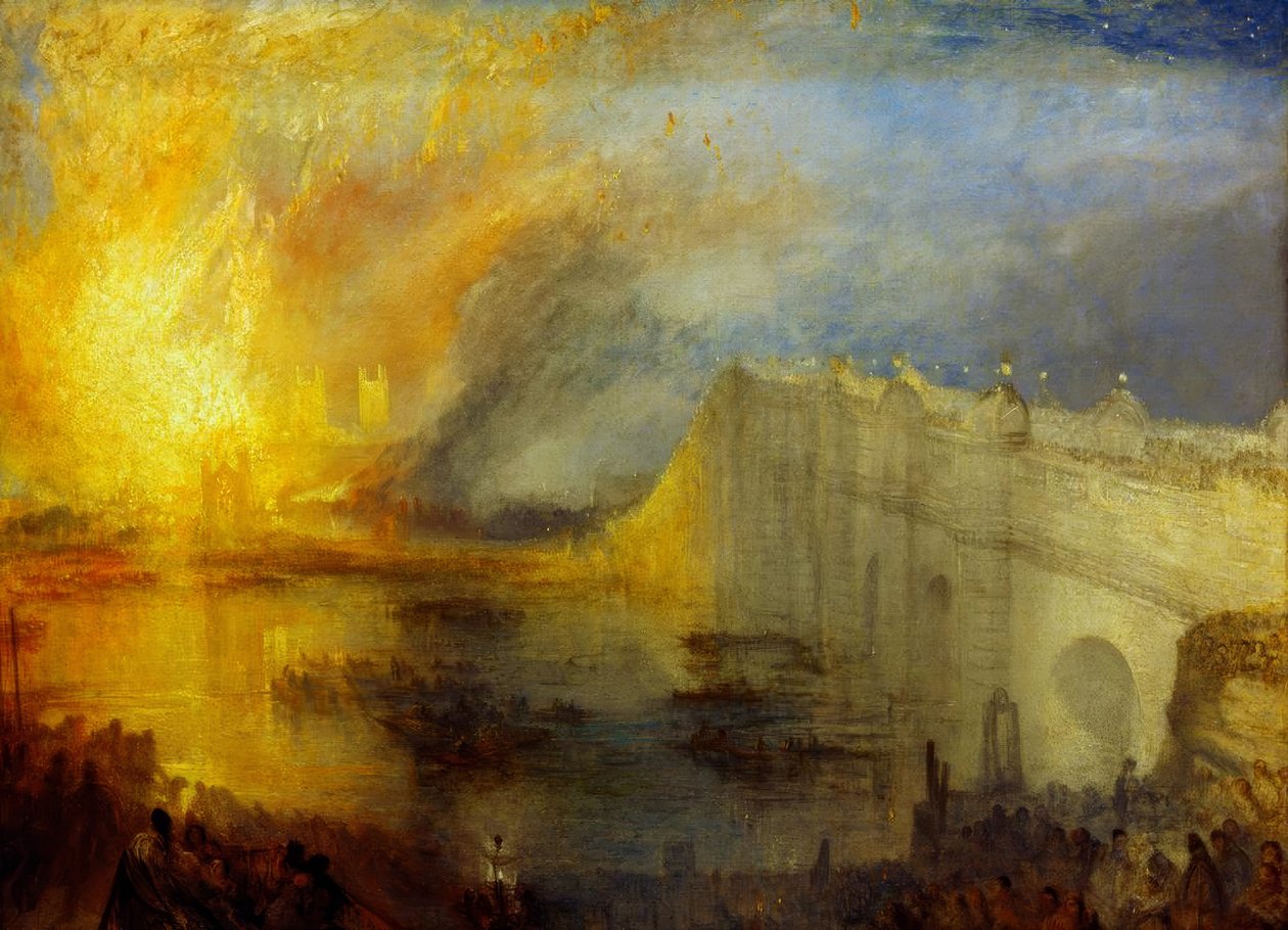Spalenie Izb Lordów i Gmin, 16 października, autorstwa Joseph Mallord William Turner