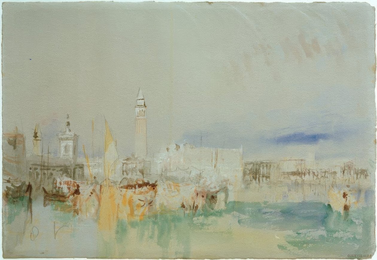 Dogana, Campanile San Marco i Pałac Dożów autorstwa Joseph Mallord William Turner