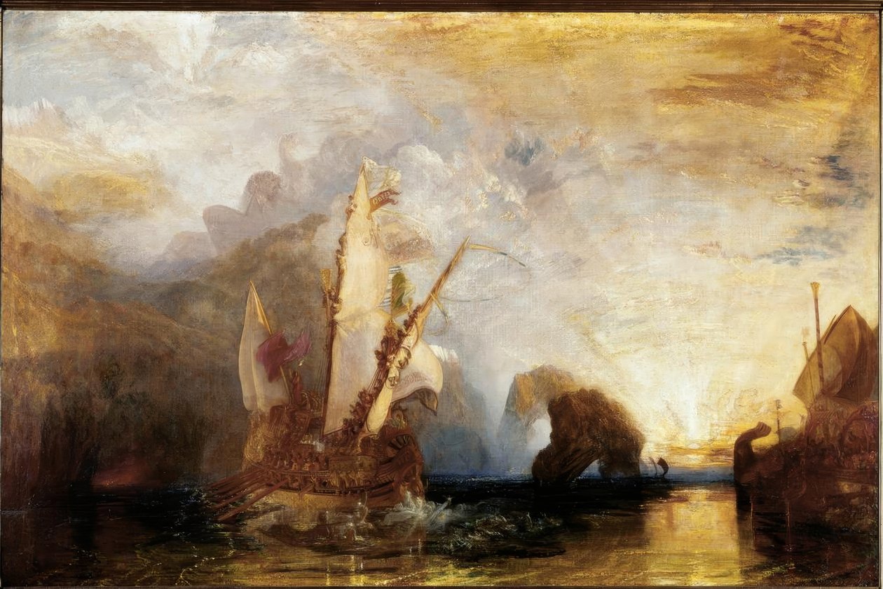Ulisses szydzący z Polifema – Odyseja Homera autorstwa Joseph Mallord William Turner