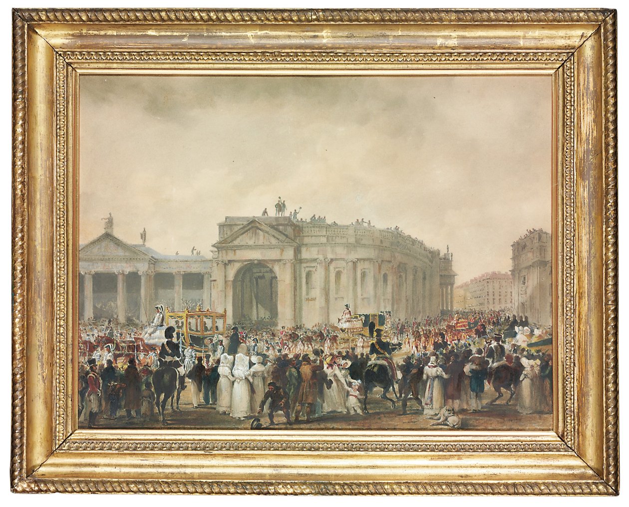 Król Jerzy IV w College Green, Dublin autorstwa William Turner de Lond