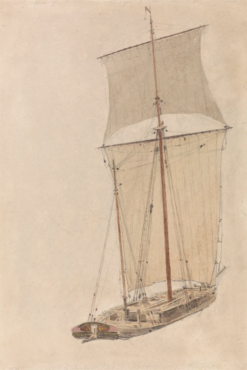 Żaglowiec „Friend” w Upton-on-Severn autorstwa William Turner of Oxford