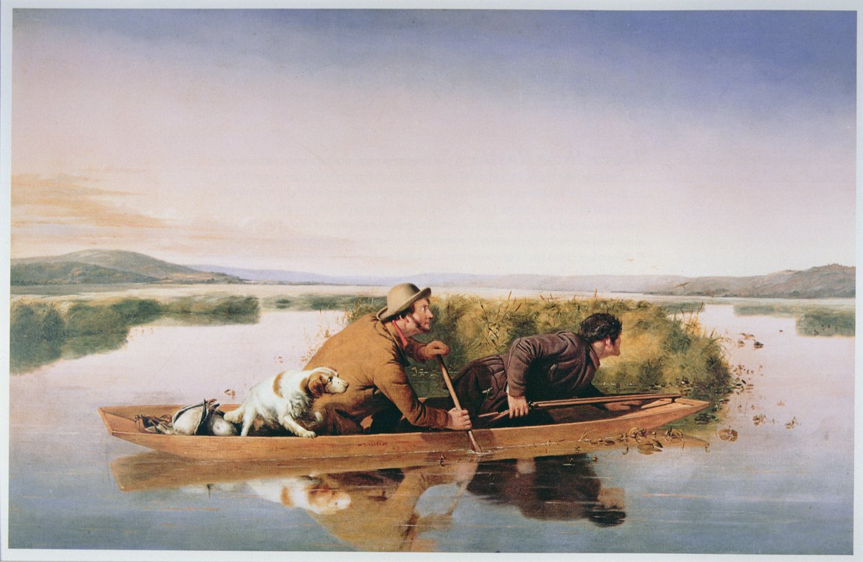 Łowcy kaczek na bagnach Hoboken, New Jersey autorstwa William Tylee Ranney