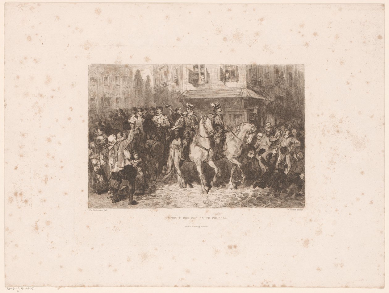 Wjazd szlachty do Brukseli, 1566 Wjazd szlachty w Brukseli (tytuł na przedmiocie) autorstwa William Unger