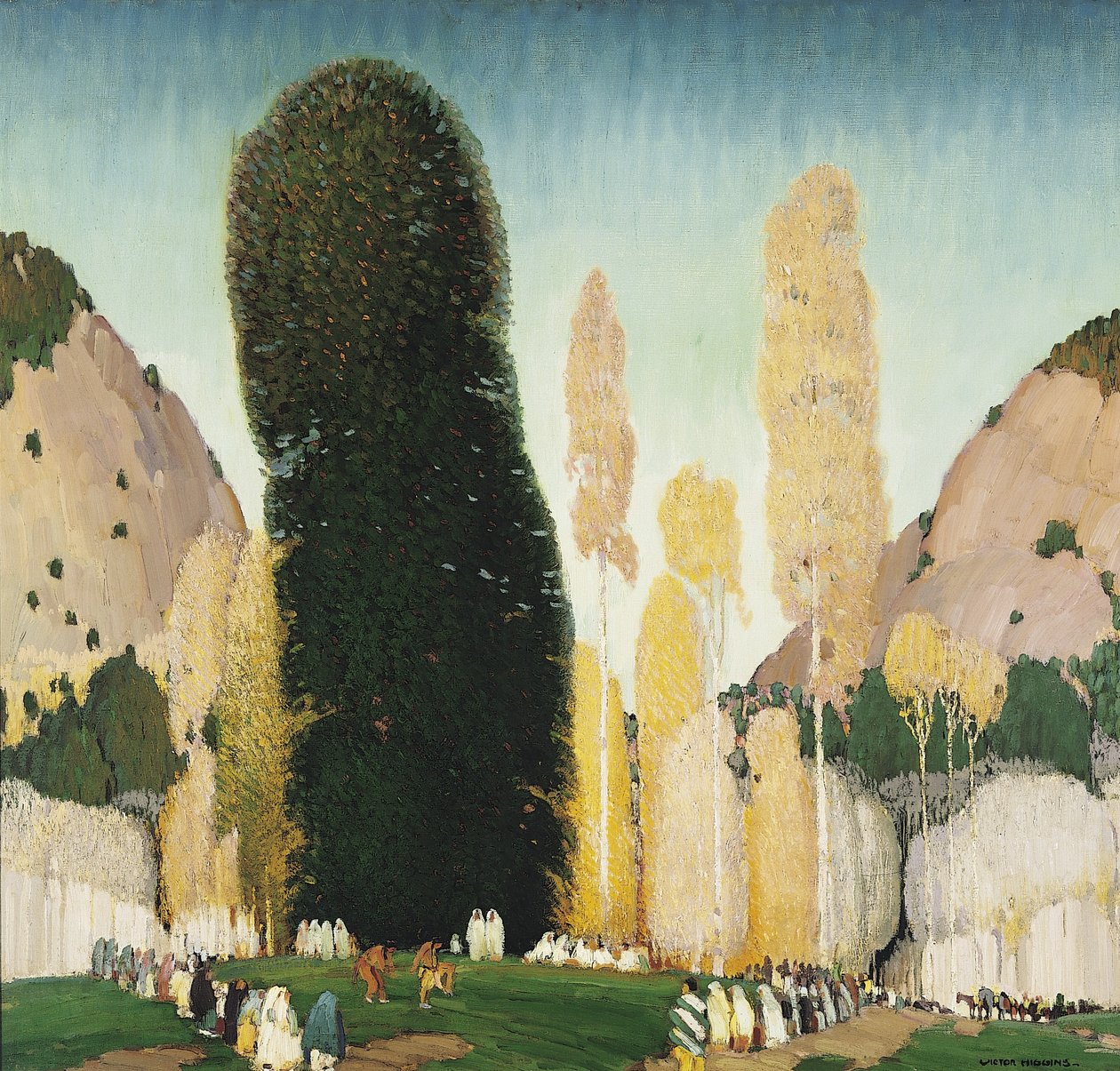 Ceremonia górska, ok. 1930 (olej na płótnie) autorstwa William Victor Higgins