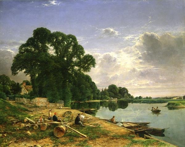 Na Tamizie, ok. 1870 (olej na płótnie) autorstwa William W. Gosling