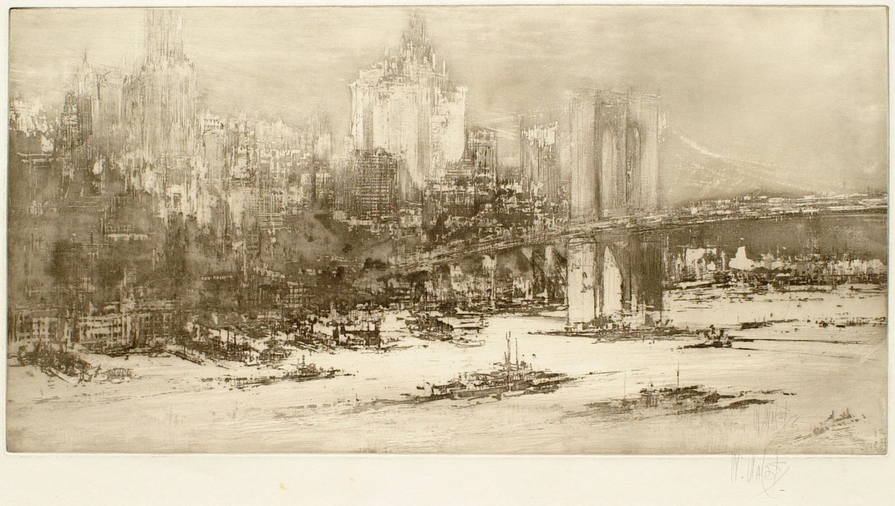Most Brookliński, Nowy Jork (duża płyta) autorstwa William Walcot