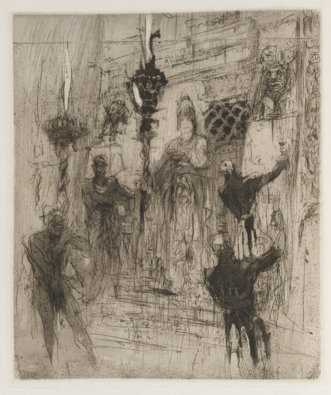 Herodiada: Frontispiece, pojawiła się Herodiada, uczesana w asyryjskiej mitrze, do której z przodu przymocowano pasek podbródkowy autorstwa William Walcot