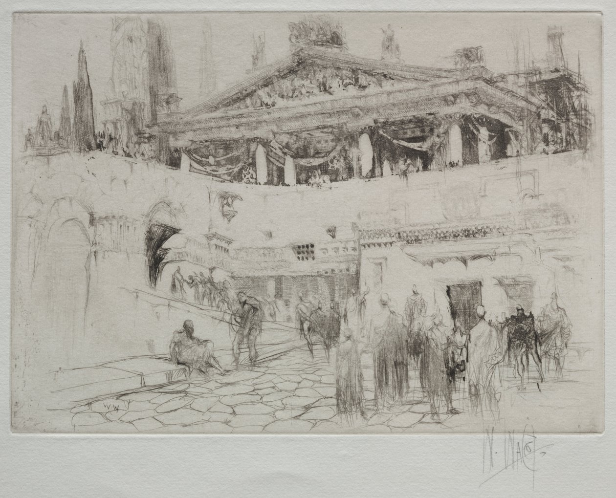 Pierwsza drewniana świątynia Jowisza autorstwa William Walcot