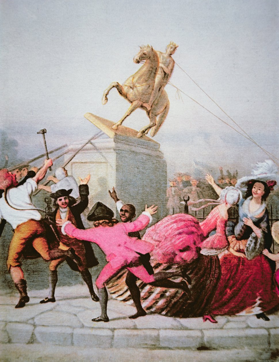 Nowojorscy patrioci burzą pomnik Jerzego III w Bowling Green, 9 lipca 1776 r. autorstwa William Walcutt