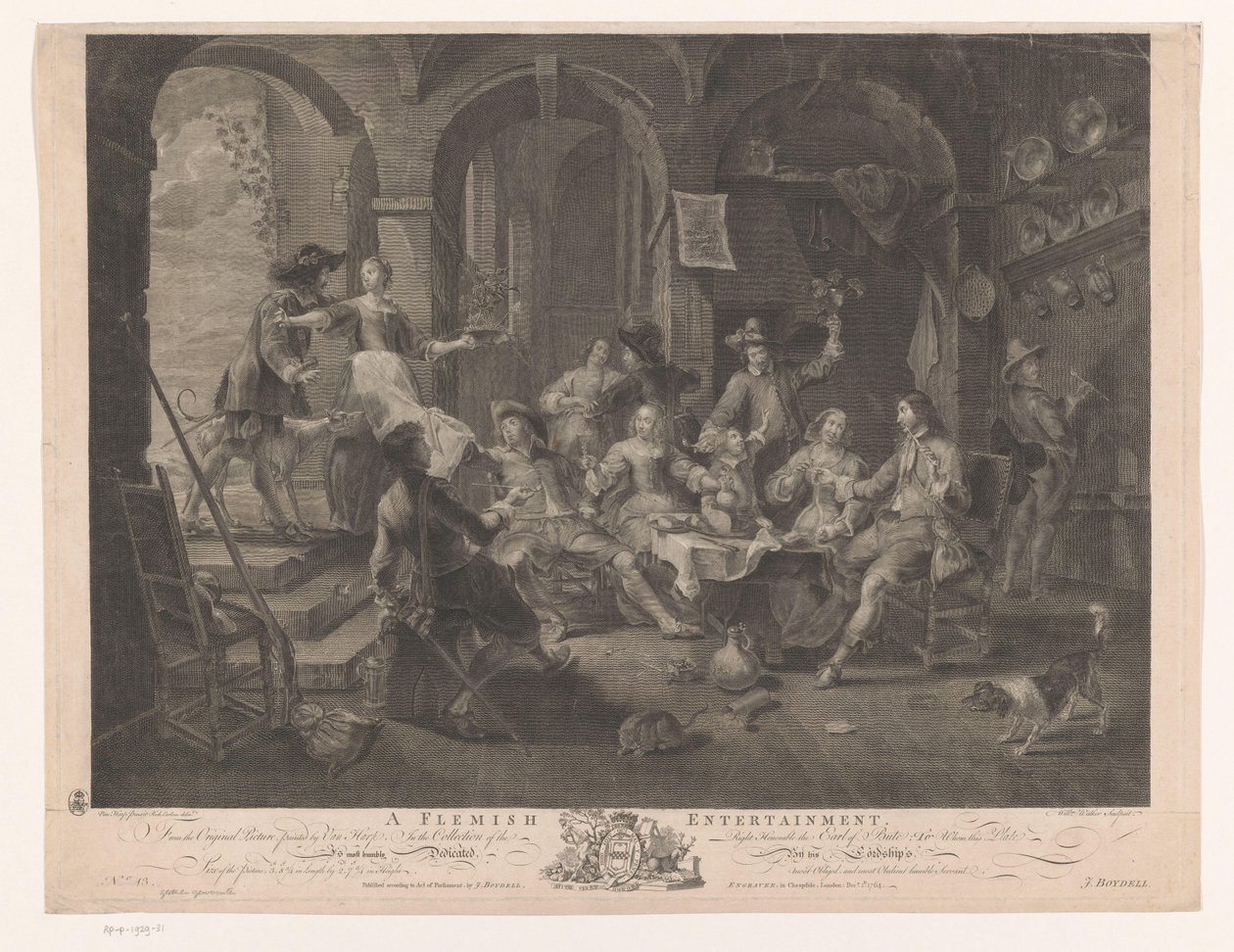 Wnętrze z firmą palącą i pijącą Flamandzka rozrywka (tytuł na obiekcie) Główne obrazy Anglii (tytuł serii) The Most Capital Paintings in England (tytuł serii) autorstwa William Walker